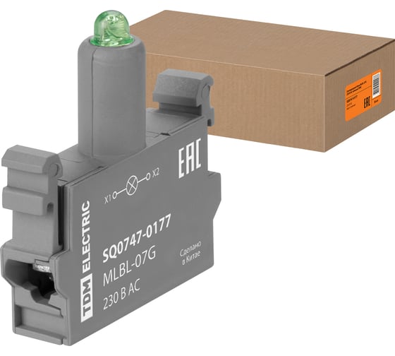 Изображение товара Светодиодный блок TDM ELECTRIC MLBL-07G 230 В AC зеленый (упак. 50 шт.) TDM SQ0747-0177
