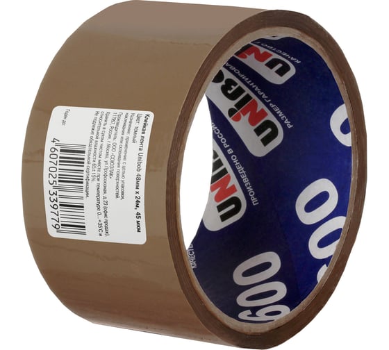 Изображение товара Упаковочная клейкая лента UNIBOB коричневая 48 мм х 24 м, 45 мкм 214957 55748
