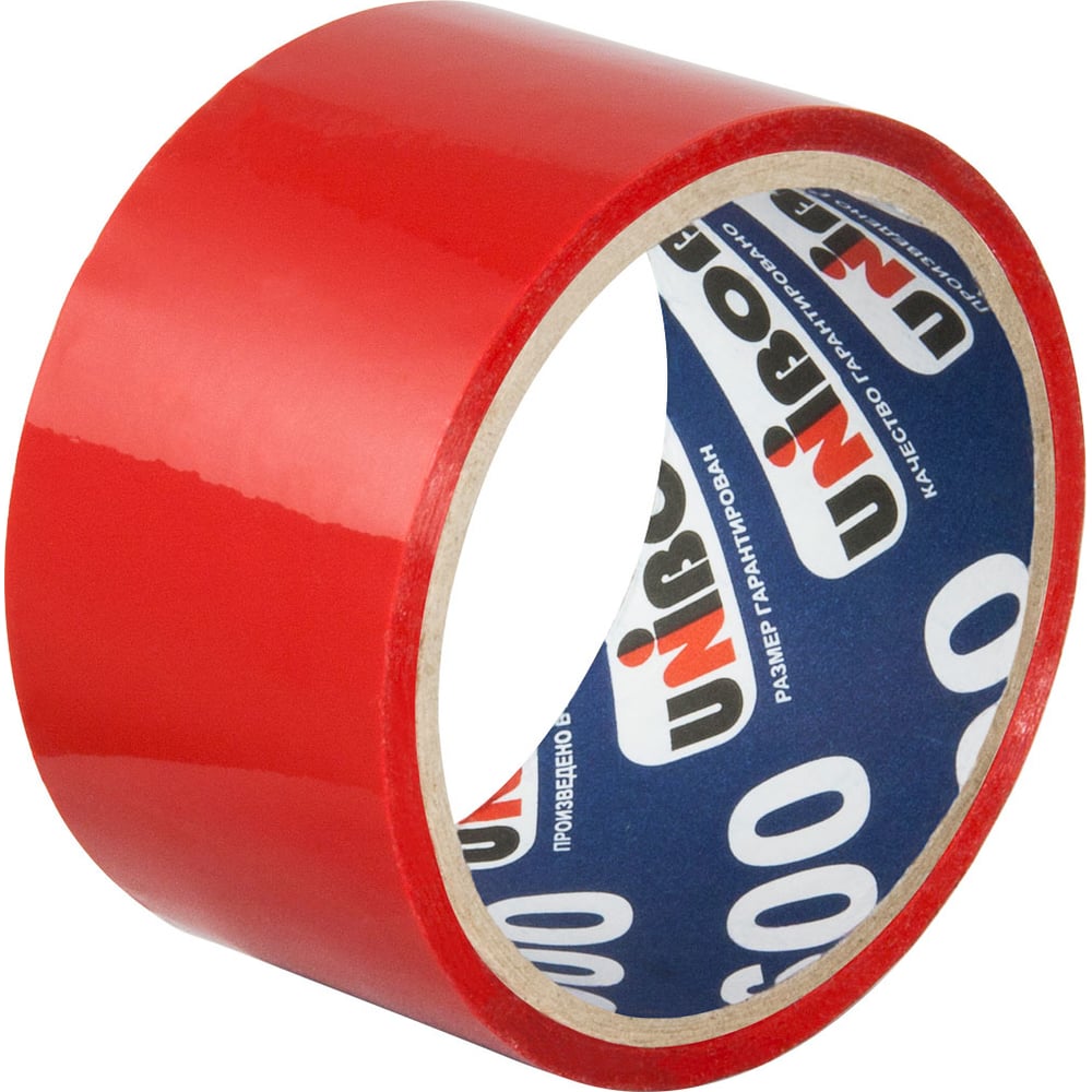 лента клейкая упаковочная unibob 48 мм x 66 м красный Упаковочная клейкая лента Unibob