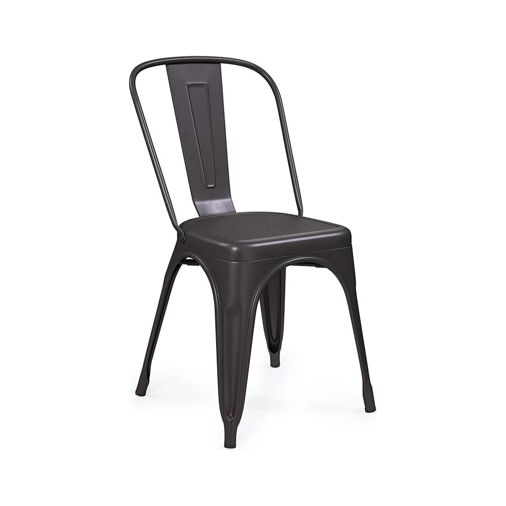 Стул металлический ALSAV Bistro 440x500x860, черный матовый AL 401 M предназначен для дома, офиса или кафе.За счет прочного каркаса прослужит долгое время.Легко чистится, поэтому не требует сложного ухода.Благодаря эстетичному дизайну впишется в любой интерьер.