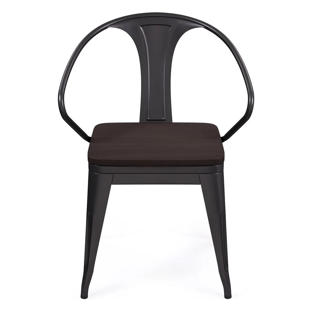 Изображение товара Металлический стул ALSAV West Wood 520x510x800, классика, черный вяз темный