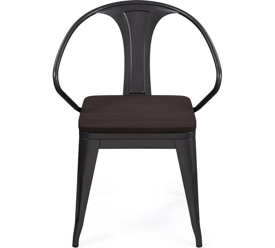 Изображение товара Стул металлический ALSAV West Wood 520x510x800, вяз темный/черный матовый AL 404 MW 21000810