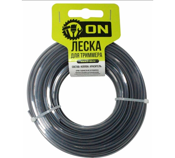 Изображение товара Леска для триммера. квадрат с жилой двухкомпонентная усиленная (2.4 мм; 15 м) ON 15-01-025