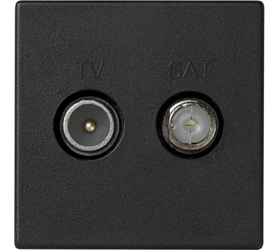 Изображение товара Розетка Simon, TV-SAT ТВ-Спутник, К45, винтовой зажим TV -папа, SAT-мама, графит K130A-14