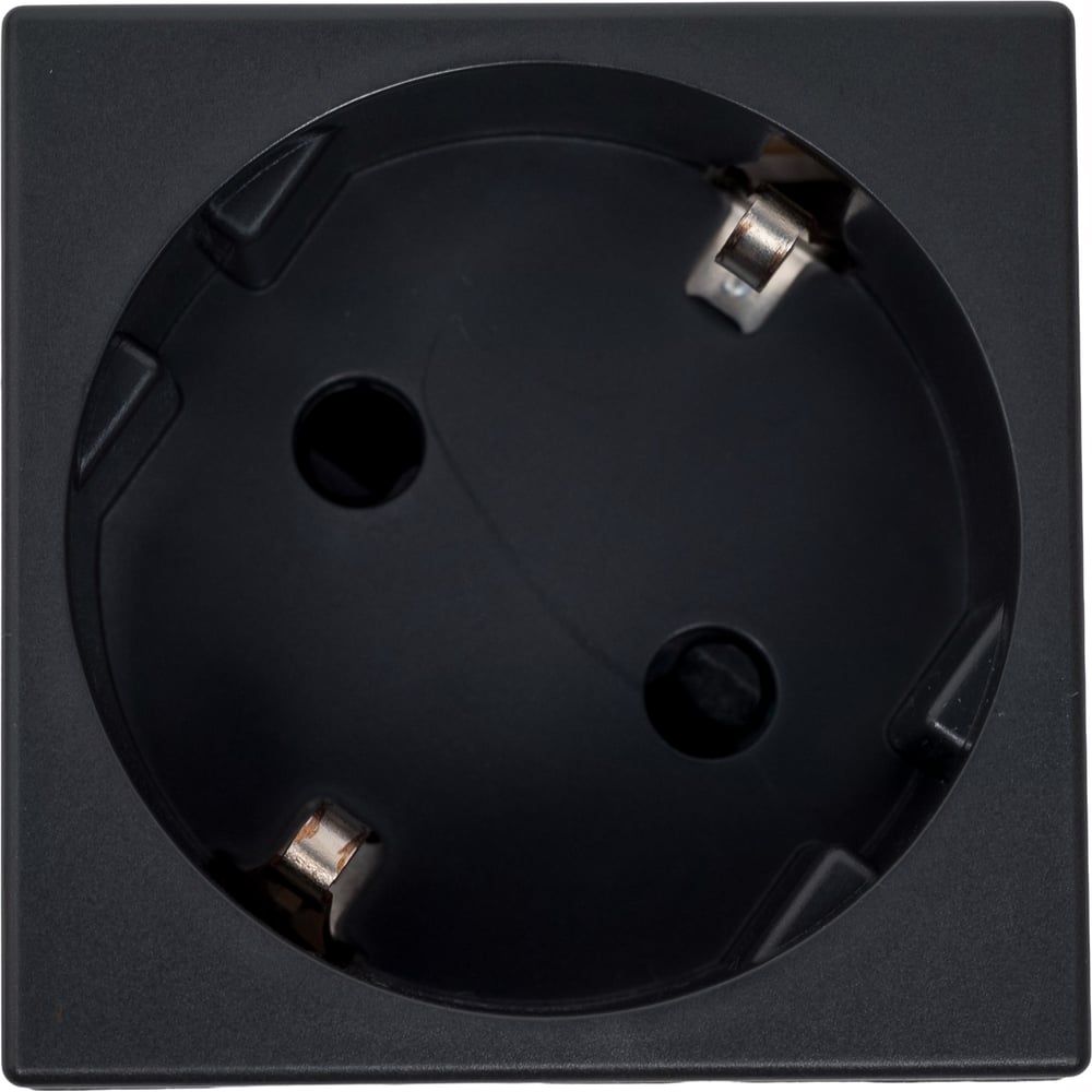 Изображение товара Розетка с заземлением Simon К45 модуль 2P+E 16А 250В графит