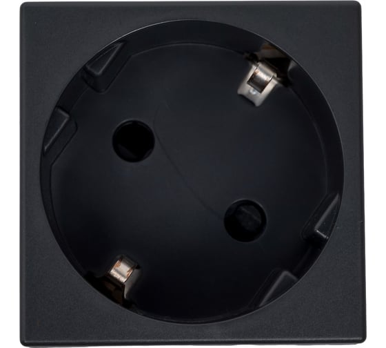 Изображение товара Розетка с заземлением Simon, 2P+E, модуль К45, безвинтовой зажим, 16А, 250В, графит K11-14