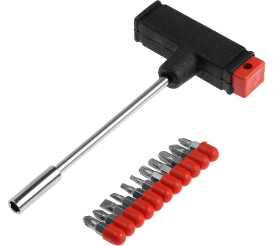 Изображение товара Отвертка с набором бит ЛОМ 11 предметов 1720441