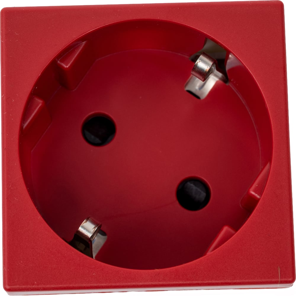 Изображение товара Розетка с заземлением Simon, 2P+E, модуль К45, красная, IP20, 16А