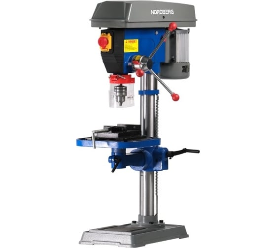 Изображение товара Сверлильный станок NORDBERG 750Вт, 16мм, макс расстояние до стола 410мм, 16 скоростей, тиски ND1660
