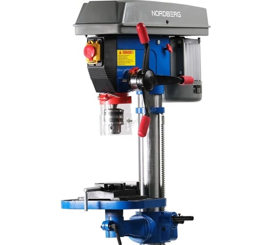 Изображение товара Сверлильный станок NORDBERG 900Вт, 25мм, макс расстояние до стола 685мм, 12 скоростей, тиски ND25120