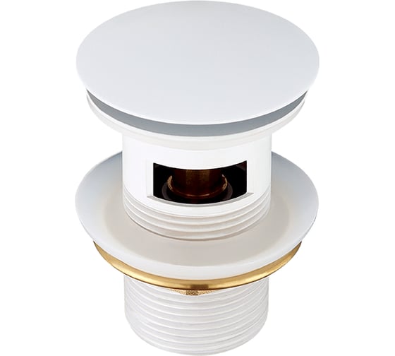 Изображение товара Донный клапан Elghansa 1 1/4", для раковины с переливом, Click-Clack, белый WBT-122-White