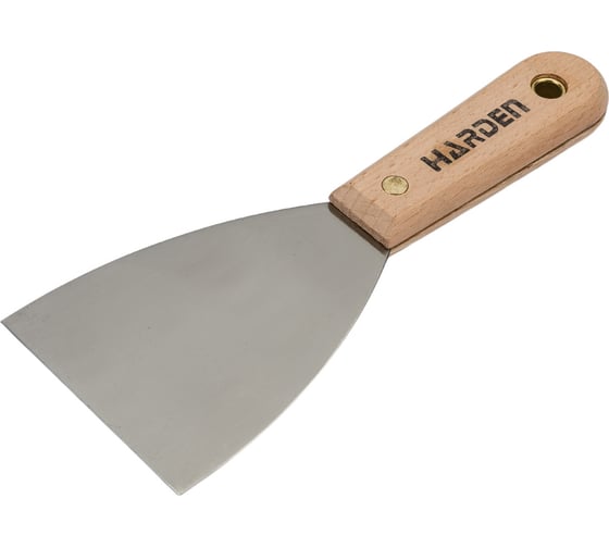 Изображение товара Шпательная лопатка HARDEN стальная с деревянной рукоятью, 75мм 620208