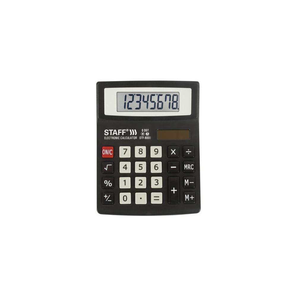 калькулятор настольный staff stf 888 14 200х150мм 14 разрядов двойное питание 250182 Настольный компактный калькулятор Staff