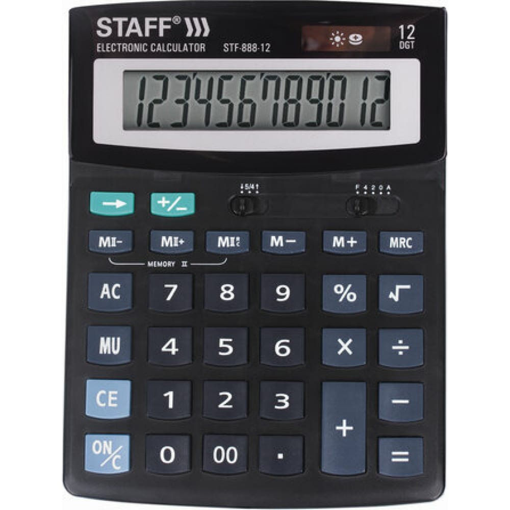 Настольный калькулятор Staff калькулятор настольный staff stf 888 12 200х150мм 12 разрядов двойное питание 250149