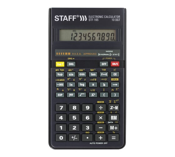 Изображение товара Инженерный калькулятор STAFF STF-165 143х78мм, 128 функций, 10 разрядов, 250122