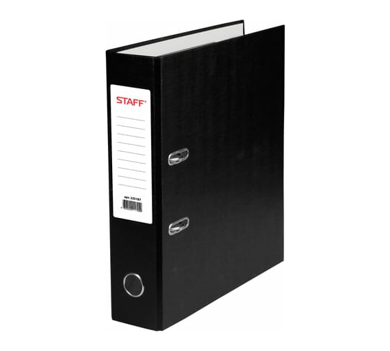 Изображение товара Папка-регистратор STAFF Manager с покрытием из ПВХ, 70 мм, без уголка, черная, 225187