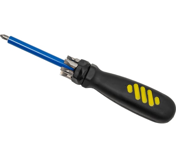 Изображение товара Отвертка с набором бит TOYA 6 предметов, телескопическая, магнитная резиновая ручка 65045