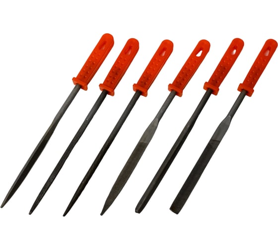 Изображение товара Набор надфилей по металлу TOYA 160 мм 6 шт. пластиковая ручка 25360