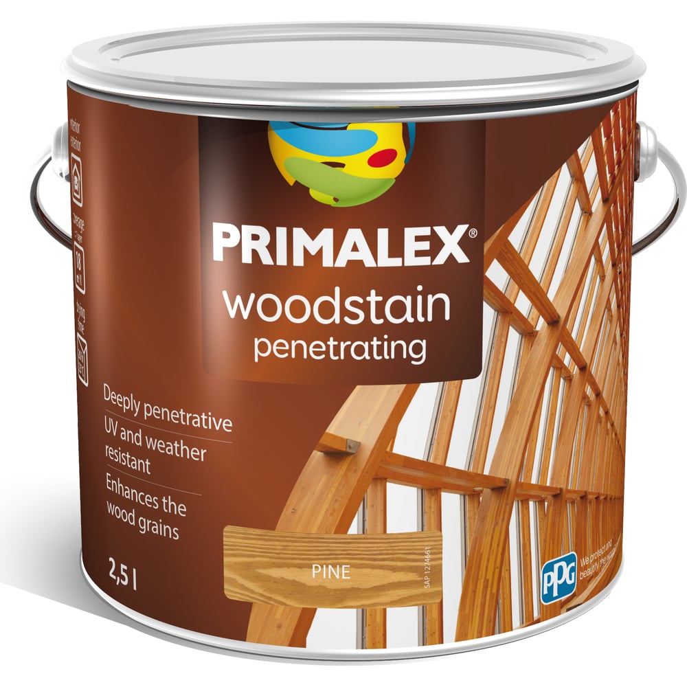 Пропитка primalex woodstain penetrating сосна, 2,5л 399252 - фото 1