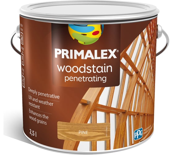 Изображение товара Пропитка PRIMALEX Woodstain Penetrating сосна, 2,5л 399252