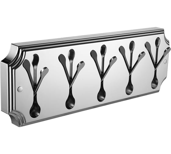 Изображение товара Панель пластиковая с 5 плоскими крючками Elghansa HRM-670-Black/Chrome