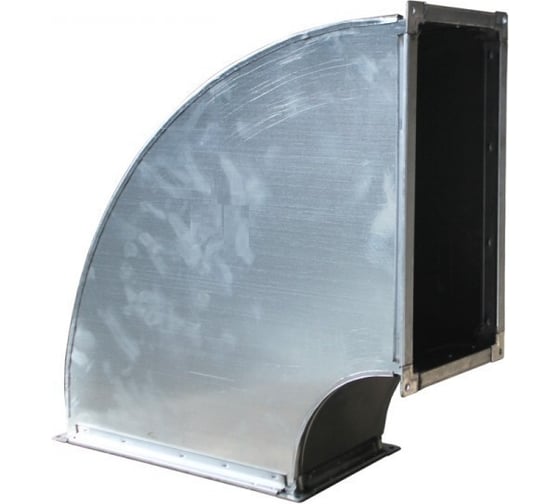 Изображение товара Отвод прямоугольного сечения радиусный Вентека - 250x250-90-100 Рулон оц.(08ПС)0.50 _ш20у65/ш20у65_ 45-7990000002766