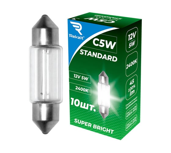 Изображение товара Лампа накаливания Rekzit C5W, 12V5W, 11х36 Standard 90612