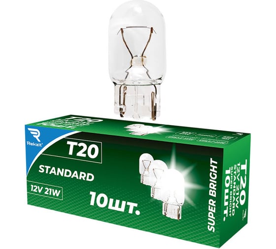 Изображение товара Лампа накаливания Rekzit T20, 12V21W, Standard 90320