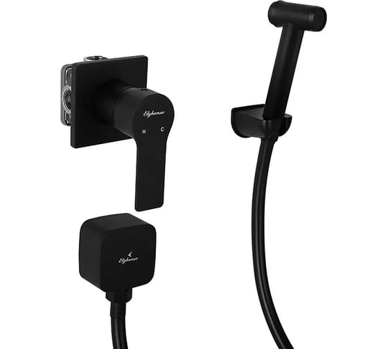 Изображение товара Смеситель встраиваемый с набором для гигиенического душа Elghansa Berkshire 34Q0743-Black (Set-824)