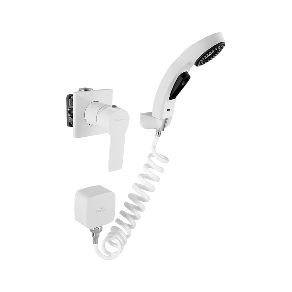 Изображение товара Встраиваемый смеситель для биде Elghansa Berkshire с гигиеническим душем белый
