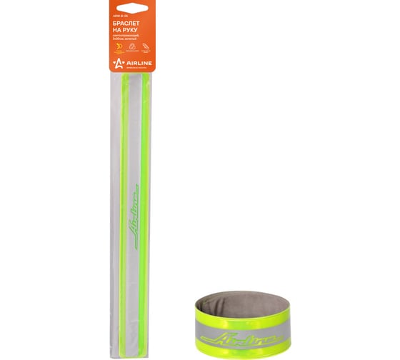 Изображение товара Светоотражающий браслет на руку Airline, 3х30см, зеленый ARW-B-05