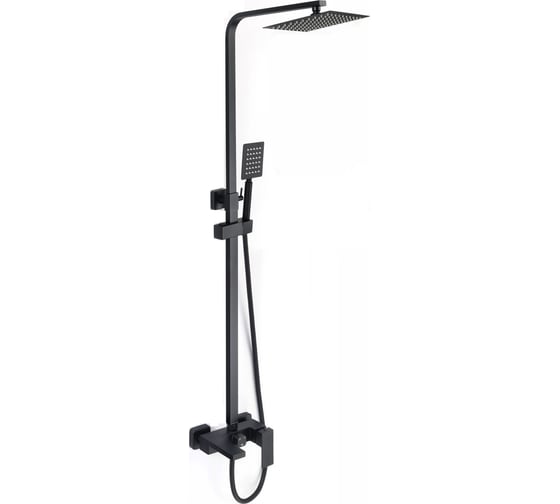 Изображение товара Смеситель для ванны и душа с лейкой "Тропический дождь" D-Lin нержавеющая сталь, черный H10A24
