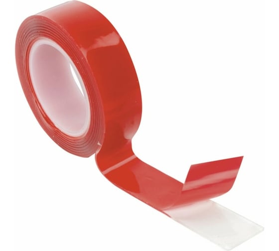 Изображение товара Монтажная прозрачная суперпрочная двусторонняя лента BRAUBERG 19 мм х 1,5 м, акриловая, 1 мм 606423