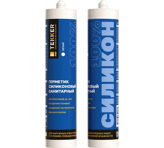 Изображение товара Герметик силиконовый санитарный Tekker белый, 280 мл 4680195340189