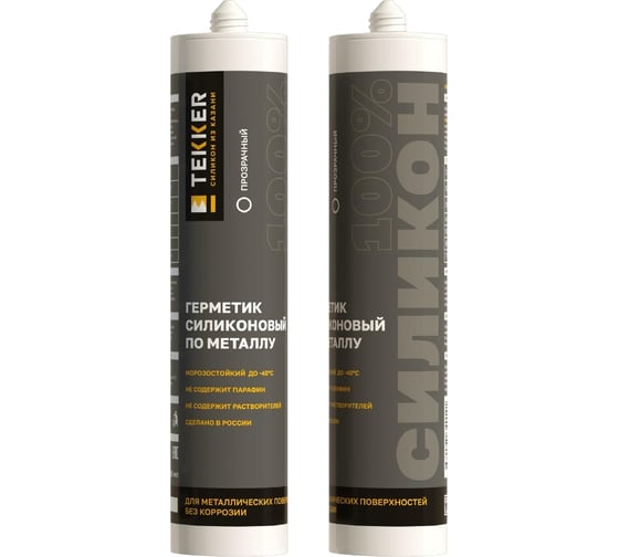 Изображение товара Герметик силиконовый по металлу Tekker прозрачный, 280 мл 4680195340233