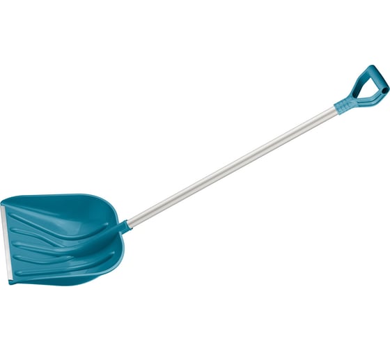 Изображение товара Лопата для уборки снега КЭС 410x400x1375 мм, бирюзовая, с алюминиевым черенком 80200002