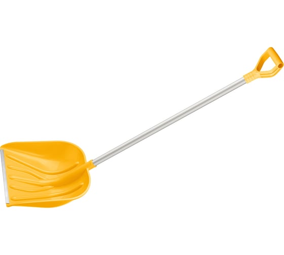 Изображение товара Лопата для уборки снега КЭС 410x400x1375 мм, желтая, с алюминиевым черенком 80200004