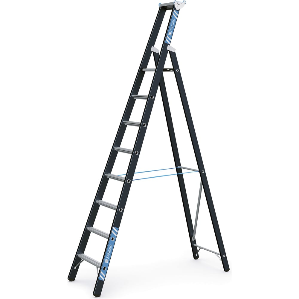 Изображение товара Стремянка профессиональная Zarges Megastep S 8 ступеней алюминиевая для высотных работ