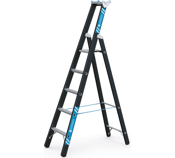 Изображение товара Стремянка с завальцовкой ступеней Zarges Megastep S 5 ступеней 41147