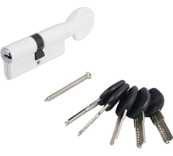 Изображение товара Цилиндровый механизм Аллюр HD FG 70-5К WHITE белый, перф. ключ/вертушка 12236