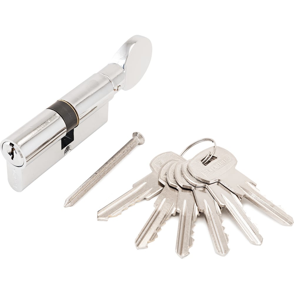 Изображение товара Цилиндровый механизм Аллюр A.G 70-6К CP хром с вертушкой и английским профилем