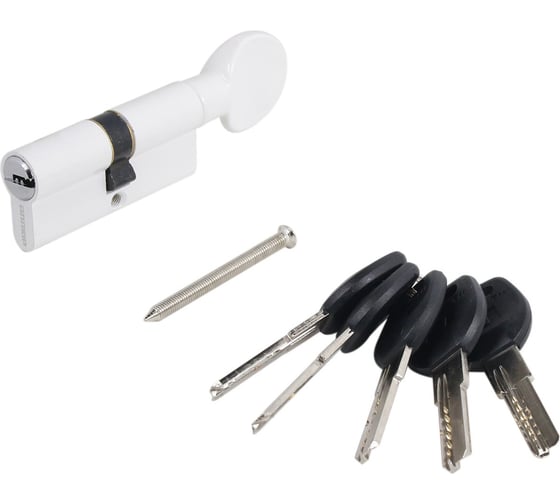 Изображение товара Цилиндровый механизм Аллюр HD FG 60-5К WHITE белый, перф. ключ/вертушка 12234