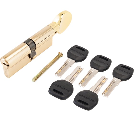 Изображение товара Цилиндровый механизм Аллюр HD FG 90-5К BP (45x45G) латунь, перф. ключ/вертушка, БЛИСТЕР 7826