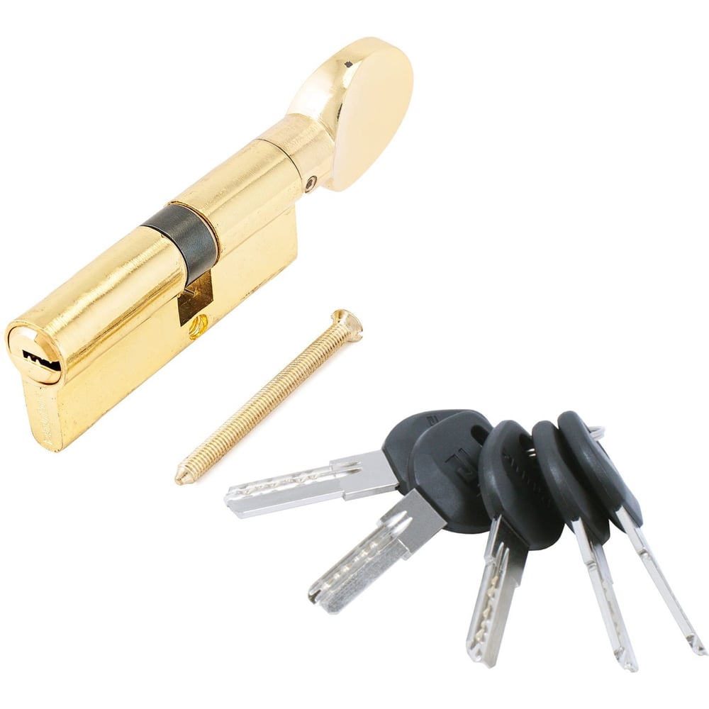 Изображение товара Цилиндровый механизм Аллюр HD FG 80-5К BP латунь, перф ключ, вертушка, БЛИСТЕР