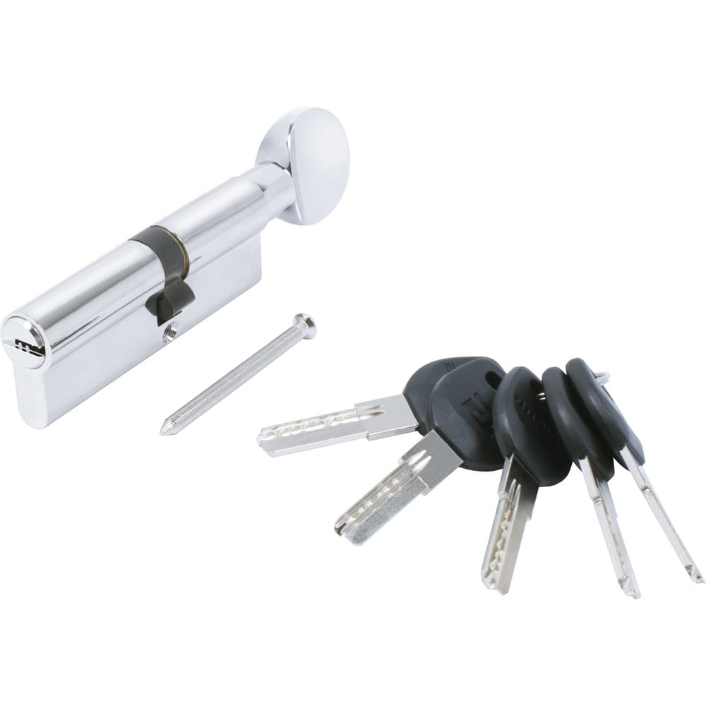 Изображение товара Цилиндровый механизм Аллюр HD FG 90-5К CP хром с перфорацией и 5 ключами