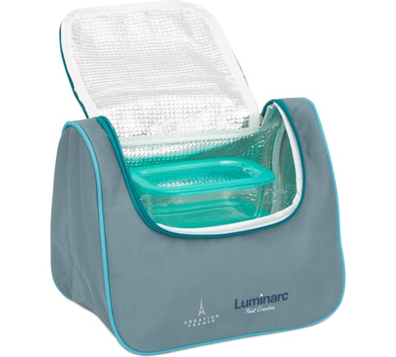 Изображение товара Набор контейнеров LUMINARC KEEP'N'BOX 3 предмета (380 мл х 2 шт., 820 мл) + термосумка (тюркуаз) Q9831
