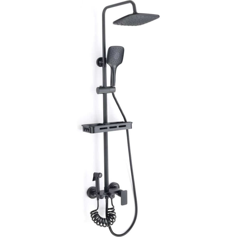 Изображение товара Смеситель D-Lin Тропический дождь 230x230 черный верхний душ 3 режима Изображение товара Смеситель D-Lin Тропический дождь 230x230 черный верхний душ 3 режима