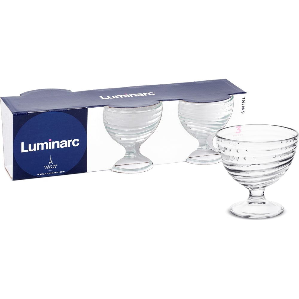 Изображение товара Набор креманок LUMINARC СВИРЛ 3 шт. 290 мл стекло прозрачный рельефный дизайн