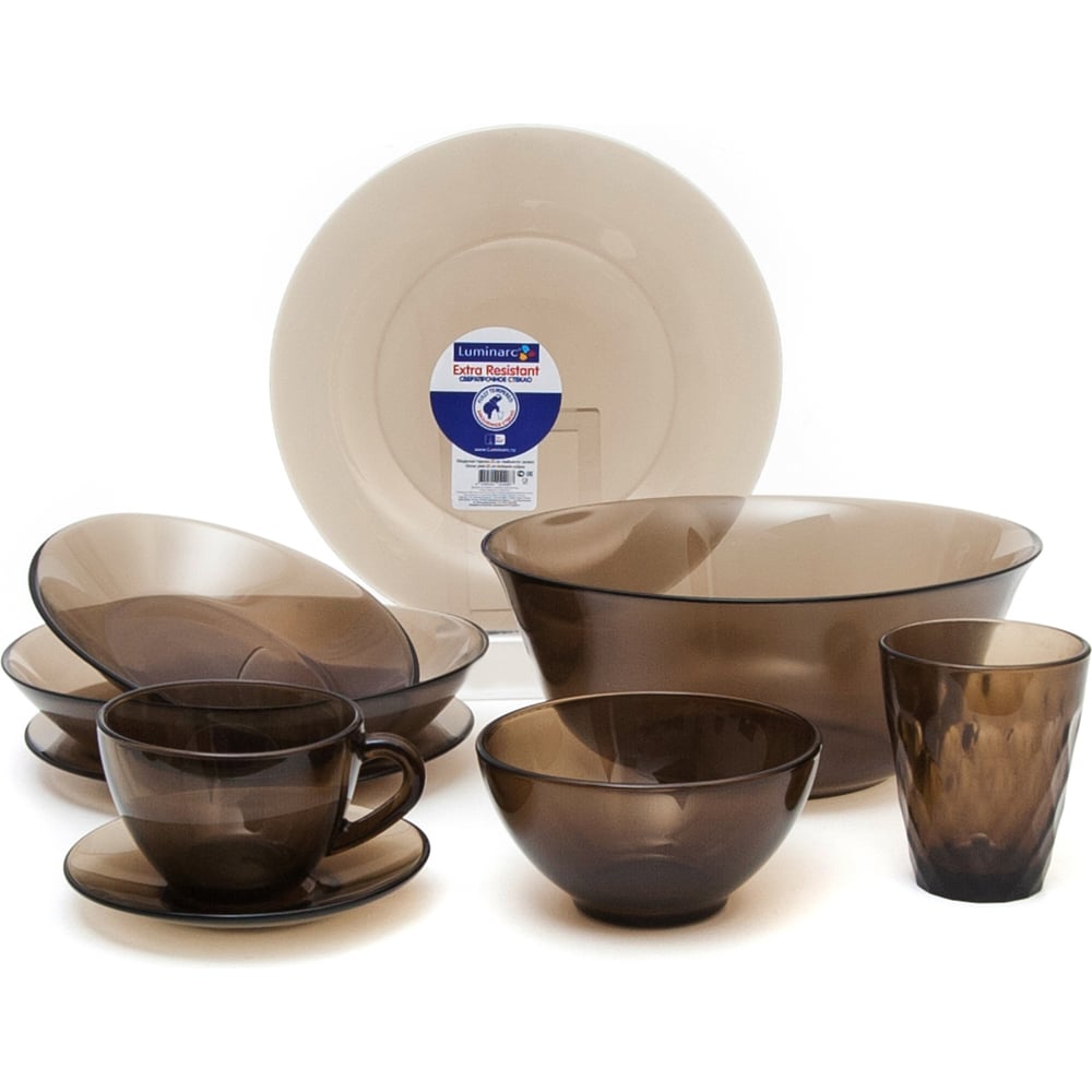 Изображение товара Набор столовый LUMINARC АМБЬЯНТЕ ЭКЛИПС 45 предметов стекло коричневый