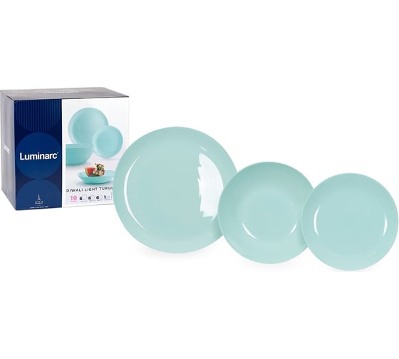 Изображение товара Набор столовый LUMINARC ДИВАЛИ ЛАЙТ ТЮРКУАЗ 19 предметов P2947